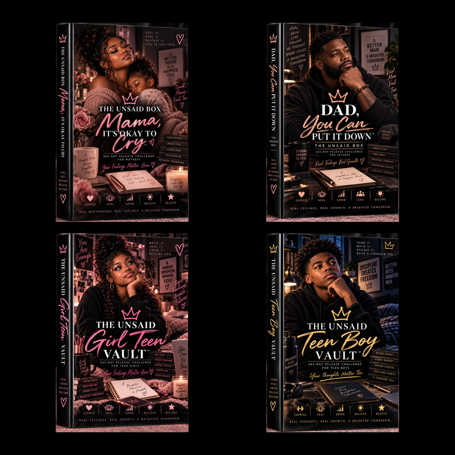 The Unsaid Box Digital Collection with Mama, Dad, Girl Teen, and Teen Boy editions